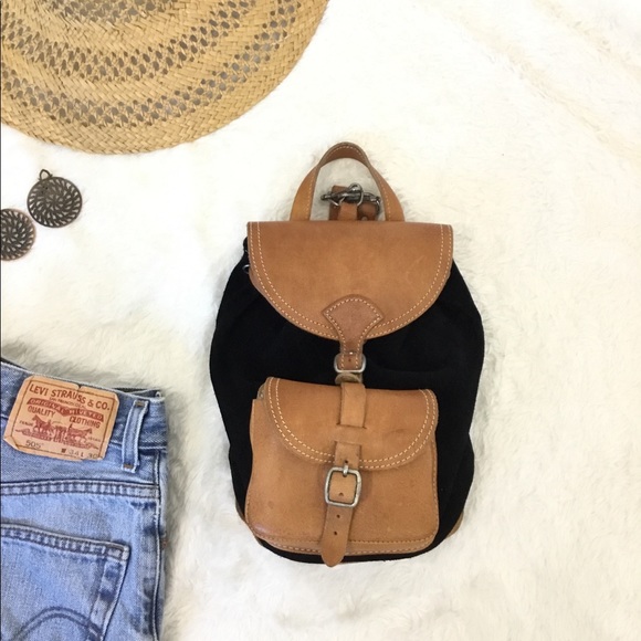 Urban Outfitters Handbags - Urban Outfitters leather Black & Tan Mini Backpack